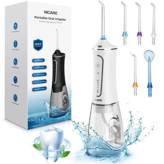 Cordless Water Flossers 5 Modes Portable Cordless Water Flosser for Teeth Cleaner, Waterproof Oral Irrigator Rechargeable for Tr